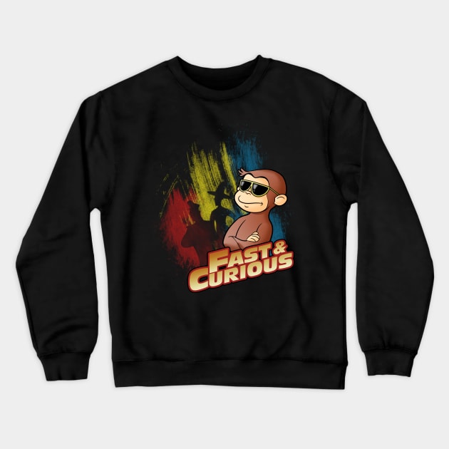 Fast and Curious Crewneck Sweatshirt by Skullpy